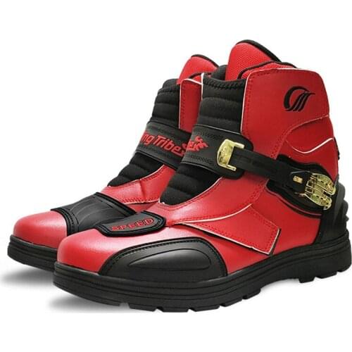 Riding Tribe Microfiber Leather Road Motorcycle Boots Pro biker Speed Moto Motorbiker Racing Boots Motocross Shoes