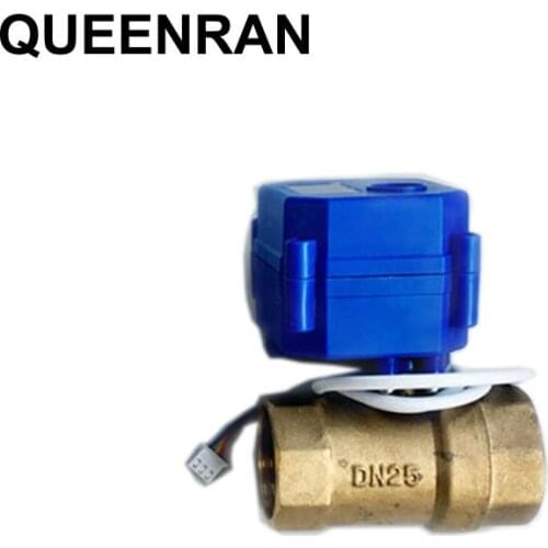DN25 Motorized Ball Valve Compatible for WLD-807 Water Leak Alarm System, Good Quality 1" Brass Electronic Valve, Free Shipping