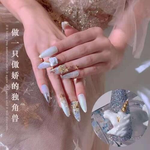5pc Nail Art Decorations White Winged Unicorn Resin DIY Nails Art Jewelry Tools 3D Nail Cute Cartoon Accessories