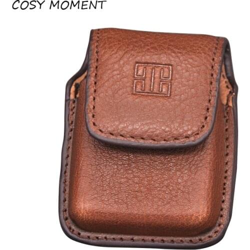 COSY MOMENT Leather Lighter Pocket Man Cigarette Lighter Holder Bag Lighter Case For Zippo Match 90% Kerosen Lighter YJ445