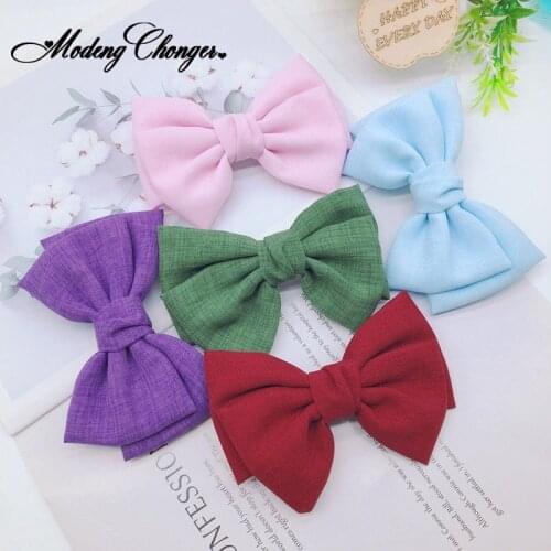 Vintage Oversized Bow Knot Hairgrips Linen Barrettes Hair Clips Girls Ponytail Women Elegant Headwear Hairpins Hair Accessories