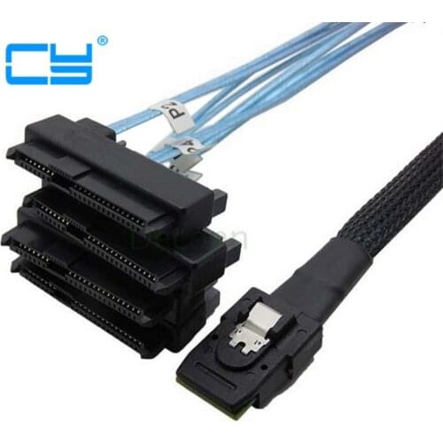Internal 36 Pin Mini SAS SFF-8087 Host To 4 SFF-8482 Target SAS Hard Disk And SATA Power Cable 100cm