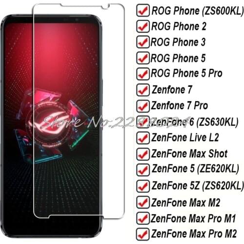 Tempered Glass For ASUS ROG Phone 2 3 5 Pro Ultimate Zenfone 8 Flip 7 6 5 5Z Live L2 Max Shot Plus M2 M1 Screen Protector Film
