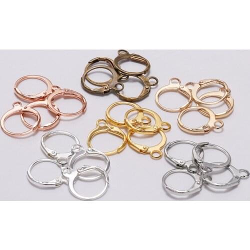 14x12mm French Earring Hooks Gold Silver Bronze Color Metal Clasps for DIY Jewelry Earring Making Findings Supplies