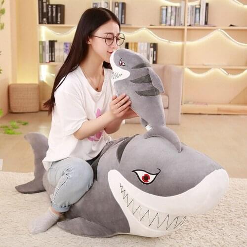1pc 55cm 70cm 100cm 120cm Big Size Sharks Cushion Stuffed Plush Soft Pillow Doll Toy Christmas Gift