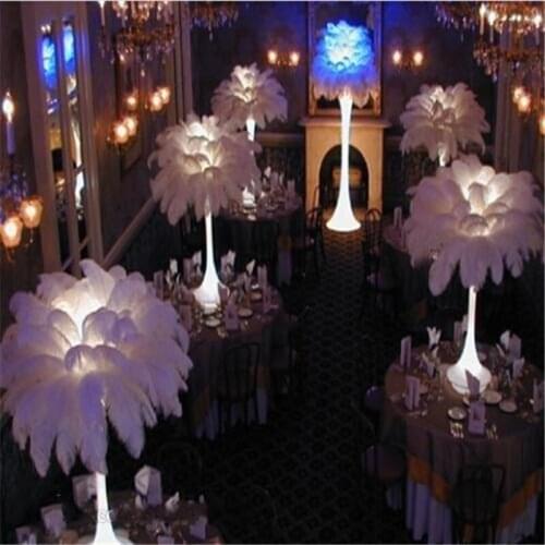 100 pcs Per lot 35~40cm White Ostrich Feather Plume Craft Supplies Wedding Party Table Centerpieces Decoration Free Shipping