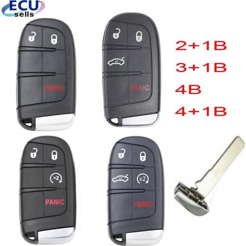 2+1B/3+1B/4+1B Replacement Smart Remote Key Shell Case for Fiat 500X 500 500L 2016 2017 for Jeep Renegade Compass M3N-40821302