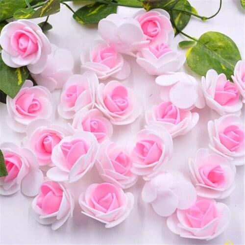 20pcs 3cm PE Rose Head Foam Rose Flower Head Artificial Rose Flowers Handmade DIY Wedding Home Decoration Festive Party Supplies