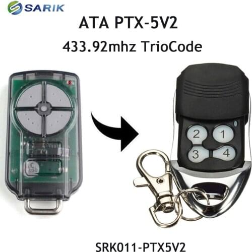 4 Button Garage/Gate Door Replacement Remote Control Transmitter For ATA PTX5 433.92 MHz rolling code