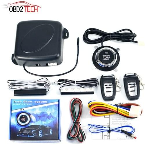 5pcs a lot One Start Push Button Start Stop Car PKE Keyless Entry System Universal Auto Car Alarm Anti-theft System