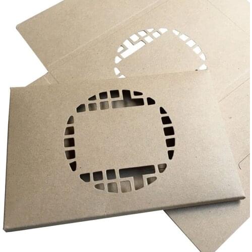 500pcs 16*10.5cm Foldable Kraft Paper Postcard Box With Window For Photo Display Greeting Card Packaging ZA6608
