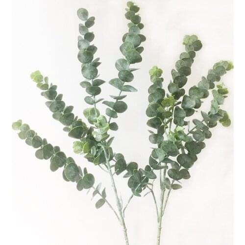 88cm Artificial Plant 5 Fork Eucalyptus Single Money Leaf Indoor Decoration Flower Arrangement Ornaments Green Plants