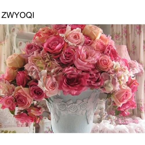 Full Square Diamond embroidery peony flower DIY Diamond painting Cross stitch peony Lace Full Round Diamond mosaic peony flower