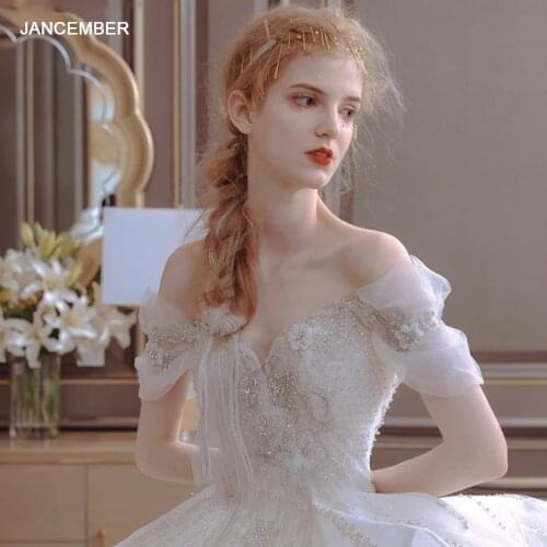 ASN025 WWhite Wedding Dress Lace Heavy Beaded Bridal Gowns Vestidos De Novia Playa Vestido De Noiva Luxo فستان عرسعرس