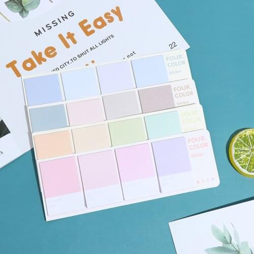 80Sheets/Pack Four Color Sticky Notes Index Memo Pad Bookmarks Cute Scheduler Paper Stickers Kids Stationery