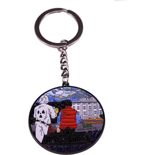 Back to the Future Marty & Doc Keychain Keyring Sci-fi Movie Fans Classic Accessory Collection