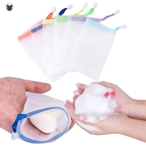 Boutique Soap Foaming Net Facial Body Cleansing Soap Mesh bag Shower Bubble storage bag Bath Washing Tool Bathroom Accessories