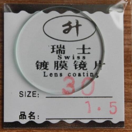 Freeshipping New flat glass watch crystal diameter 30 mm Thick 1.5mm