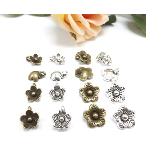 Jewelry finding & components parts Tibetan silver metal accessories Flowers flying ring bronze alloy bracelet materials #JZ123