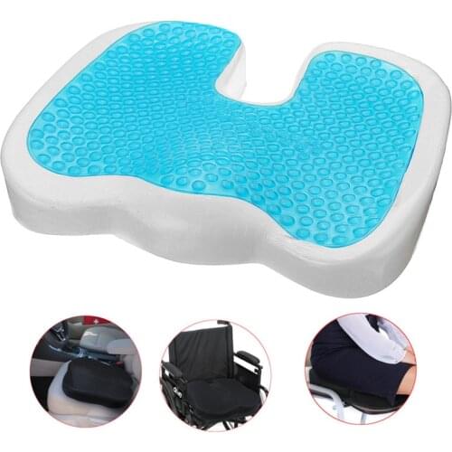 Gel Memory Foam Seat Cushion U Type Cooling Effect Orthopedic Coccyx Sciatica Tailbone Relief for Office Home