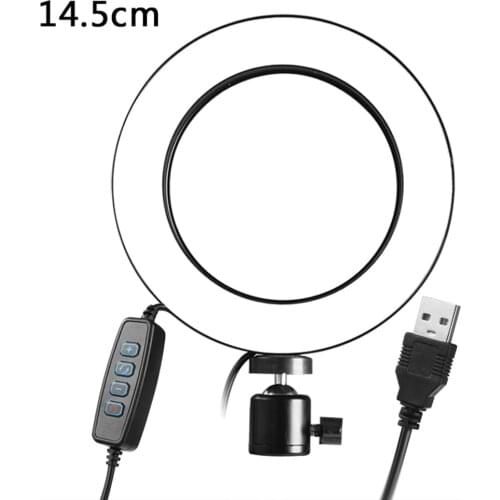 DC5V 5W 64 LED Light Round Selfie Camera Lamp 200MM Diameter Width USB Powered Adjustable Brightnes for Live Show Taking Picture