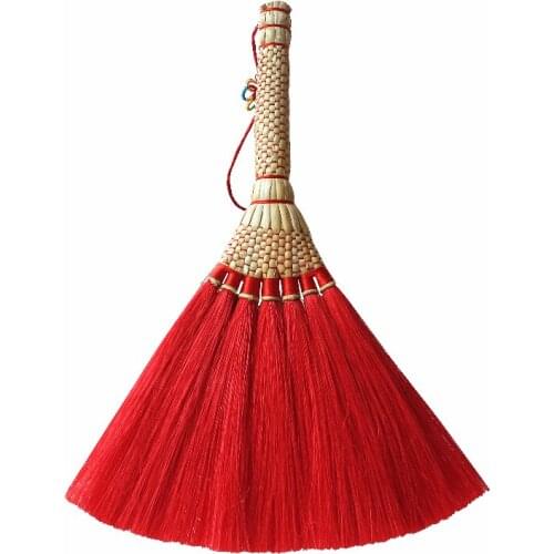 TT Sorghum Hand-Woven Broom Chinese Red Auspicious Broom Home-Guarding and Exorcising Broom Baby Panic Sleep and Remove Bad Luck