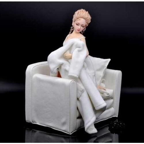 1/6 European Casual Sofa Furniture Model Scene with White Color Model Fit 12'' Action Figure In Stock