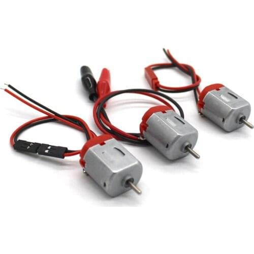 130 Motor with Wire 3V DIY Model Motor 16500 Rpm, Shaft Dia: 2mm JST 2 Pin/ Dupont Wire/ Alligator Clip Plug Connector Motor