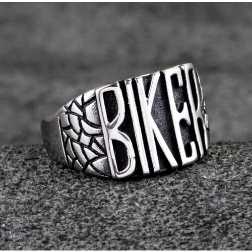 Mens Biker Ring Fashion Personality Punk Stainless Steel Jewelry Motorcycle Accessories Boyfriend Gift Wholesale