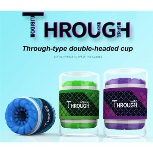 Through type Male Masturbator for men Stretchy Penis Delay Massager Masturbation Cup Adult Sex Toys For Men Erotic toys