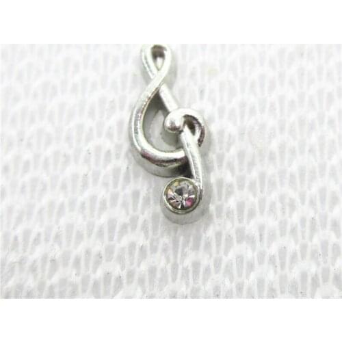 Wholesale 20pcs/lot Musical Note Floating Charms Living Glass Memory Floating Lockets DIY Jewelry Charms
