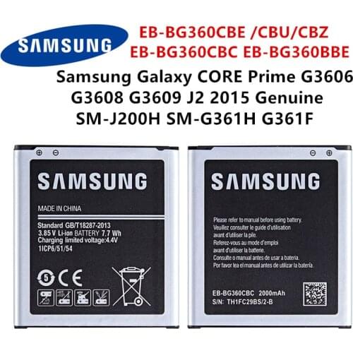 SAMSUNG Orginal EB-BG360CBC EB-BG360CBE /CBU/CBZ EB-BG360BBE 2000mAh Battery For Samsung Galaxy CORE Prime G3606 G3608 G3609