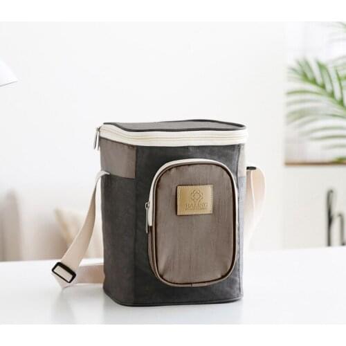 7L nylon portable cooler bag thermal picnic lunch box cans holder meal drinks insulated carrier cool bag ice pack with strap