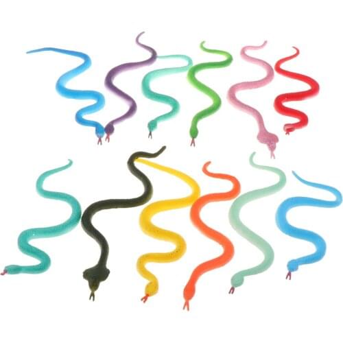 12 Pack Realistic Snake Toy for Children, Gag Toys, Prank Toy, Game Props, Halloween Party Favors