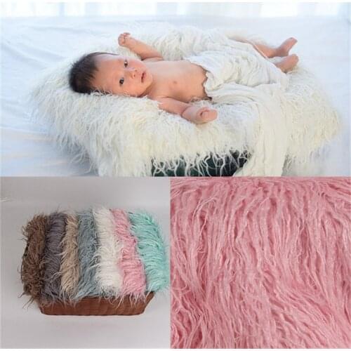 Faux Fur Photography Photo Prop Baby Newborn Wool Blanket Background Backdrop Rug Solid Photo Prop Background for Kids Baby Rug