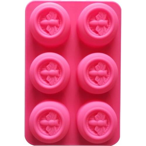 3D Bee Silicone Soap Mold 6 Holes Clay Making DIY Cake Chocolate Decorating Tool