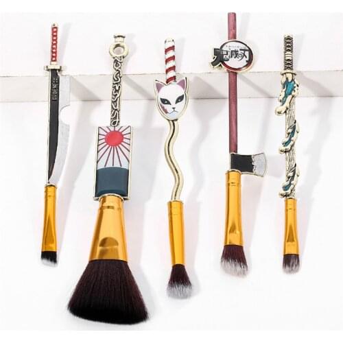 Special Style Makeup Brush Demon Slayer Blade Kitchen Gate Nidouzi Cosplay Tanjirou Female Earring Makeup Brush Eyebrow Brush
