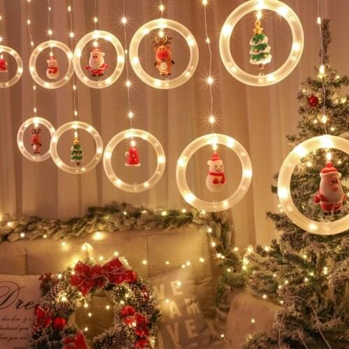 Merry Christmas LED Holiday Light Decoration Lamp Room Decor Garland New Year Decor String Lights Santa Decoration Accessories