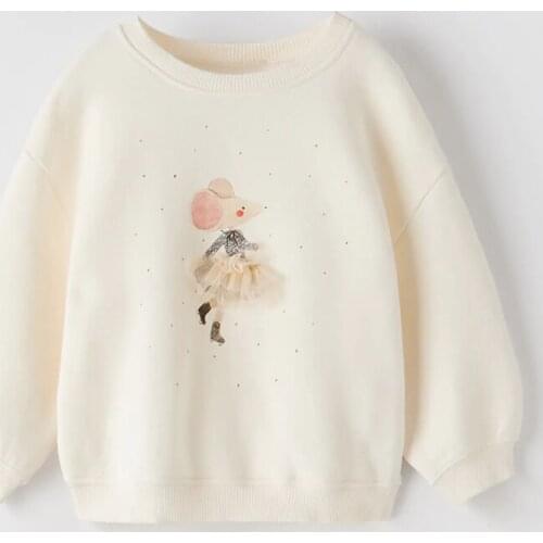 1-7Y Bebe Girls Sweater Hoodies Brand 2021 Quality Terry Cotton Sweatshirt Infant Kids Children T-shirt Blouse Baby Girl Clothes