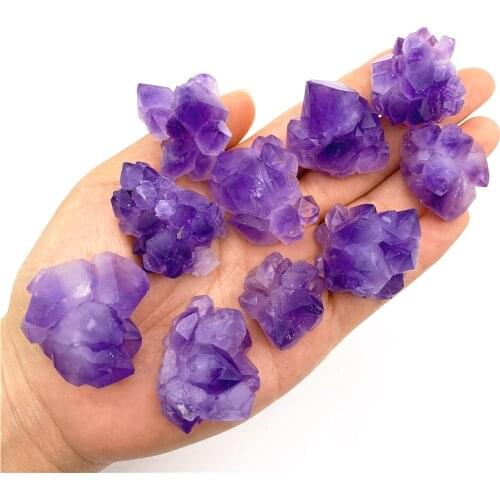 Beautiful 1PC Natural Uruguay Amethyst Cluster Tooth Flowers Purple Stone Ore Crystal Mineral Stone Natural Quartz Crystals