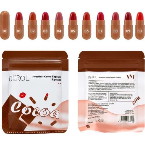 10/12pcs Capsule Lipstick Set Mini Matte Waterproof Lip Gloss Non-stick Cup Portable Makeup Cosmetics TSLM1