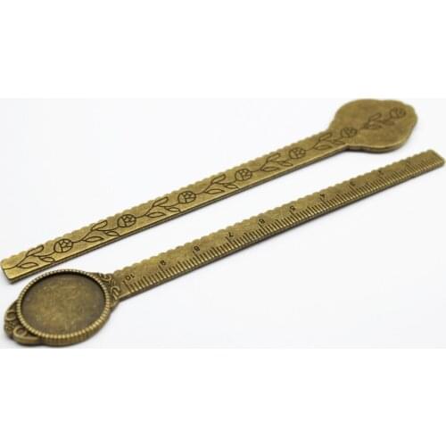 2pcs/lot 20mm Bookmark Round Cabochon Base Antique Bronze Plated Tray Settings Supplies for Jewelry