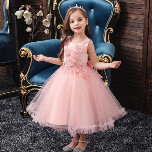 2020 New Summer Childrens Evening Dresses Girls Princess Girls Costumes Girl Dress 4-12T Girls Vintage Dresses Wedding 4-12Y