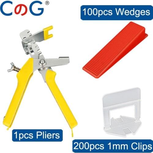 301pcs Floor Spacer Tile Leveling System Spacer 1mm Clips For Tiling Flooring Tools 200 Pieces Clips + 100 Pcs Wedges + Pliers