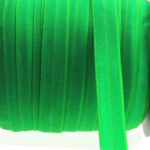 5/8"16mm Color Emerald fold over elastic ribbon solid matt webbing handmade hair bows headband gift wrap decorations 50 yards
