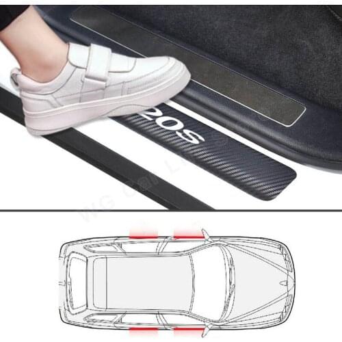 Car Stickers For Hyundai Hb20S Auto Door Plate Protector Carbon Fiber Car Threshold Sticker Anti Scratch Styling Decal