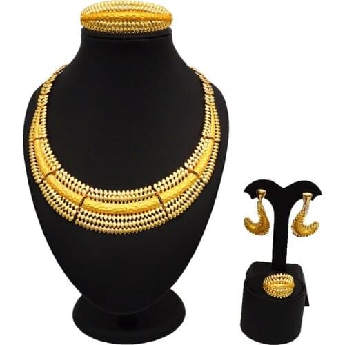 BJ669 new design dubai gold jewelry fine jewelry sets women fashion necklace fine jewelry sets women necklace jewelry sets