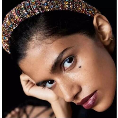 Bohemian Fashion Colorful Luxury Crystal Rhinestones ZA Headbands For Women Trendy Hair Clip Accessories Wedding Party Gifts