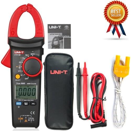 UNI-T UT213B 400A Digital Clamp Meters Voltage Resistance Capacitance Multimeter Temperature Auto Range Multimetro Diode TrueRMS