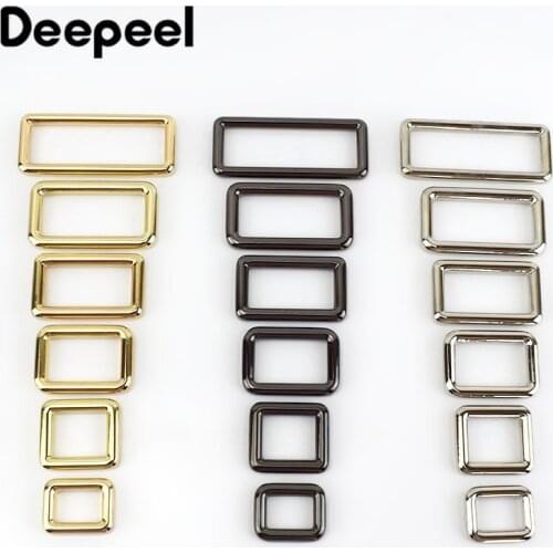 Deepeel 5pcs 12-50mm Metal Square O D Ring Buckles Bag Adjustable Buckle DIY Backpack Straps Shoes Garment Leather Accessories